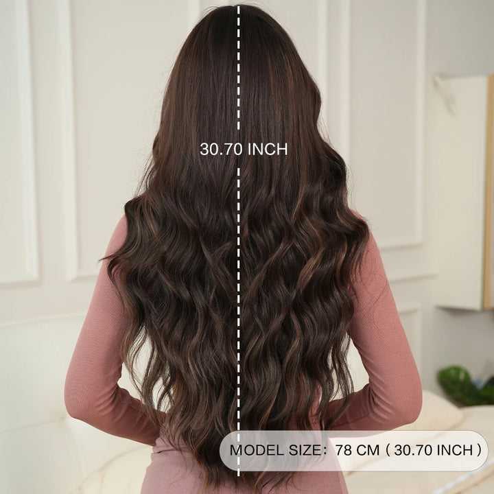 Blonde Ombre Long Wavy Wig with Bangs - Synthetic, Heat Resistant, Perfect for Cosplay