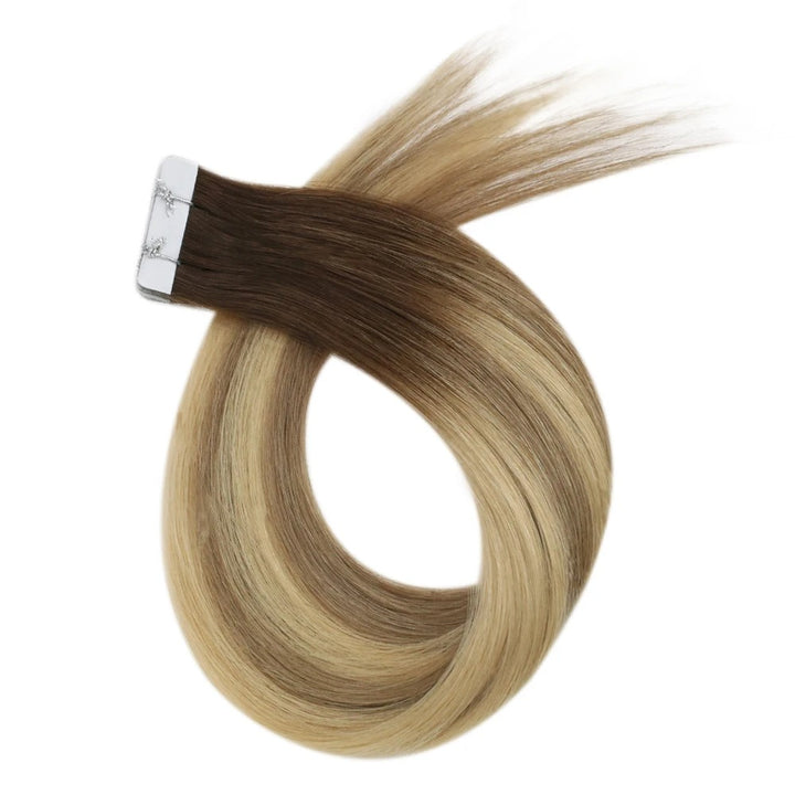 Luxury Injection Tape-In Extensions – Virgin Double Drawn Human Hair, Seamless PU Skin Weft, Natural Straight