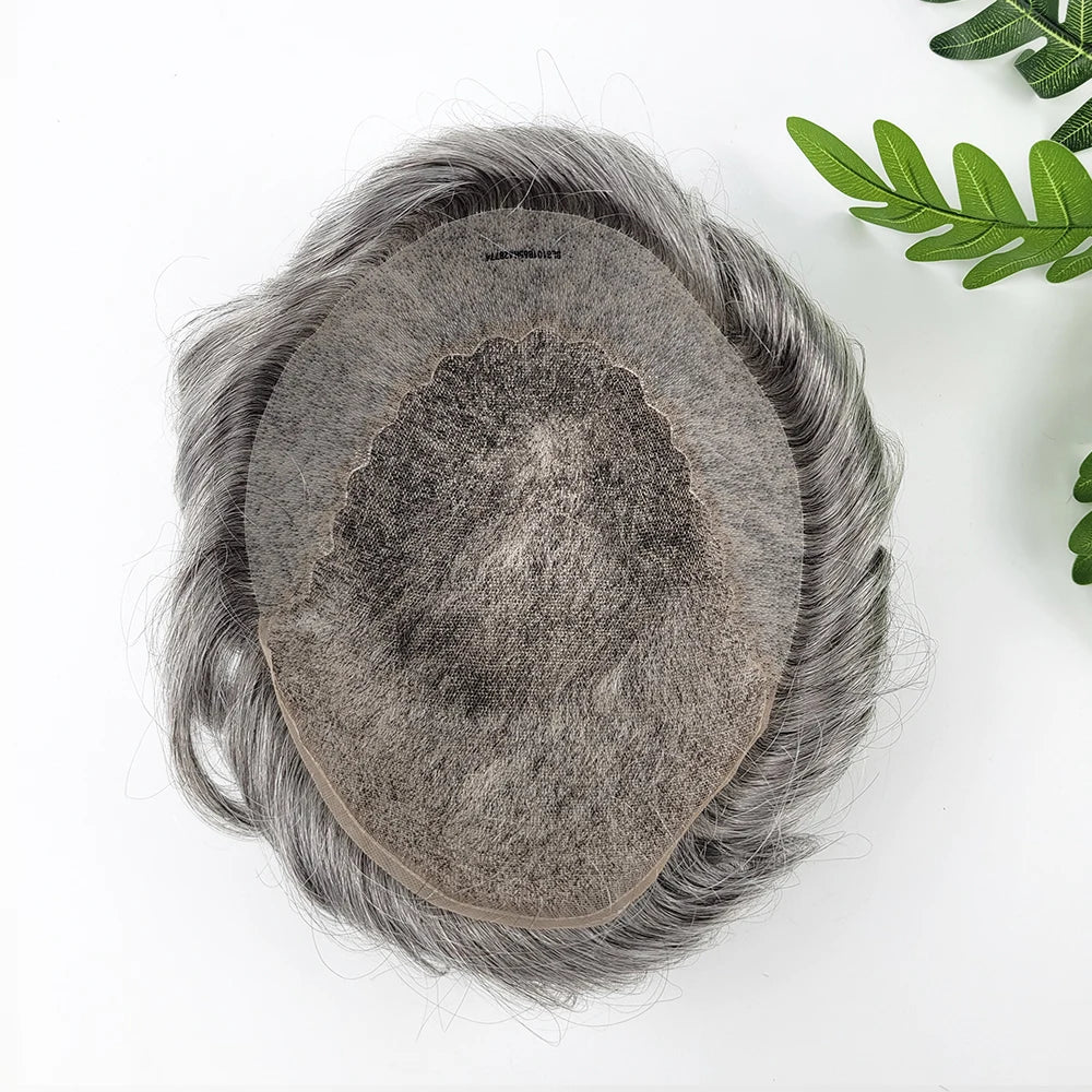 Men’s Human Hair Toupee – Thin Skin PU Base Remy Hair Replacement System