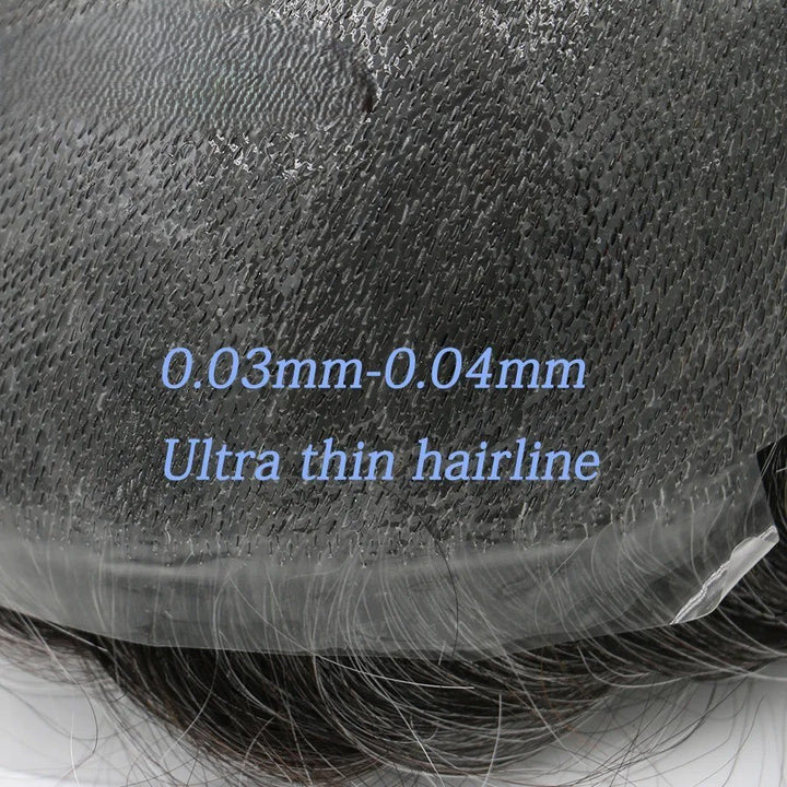Ultra Thin Skin 0.03mm Men’s Toupee – Remy Human Hair Replacement System