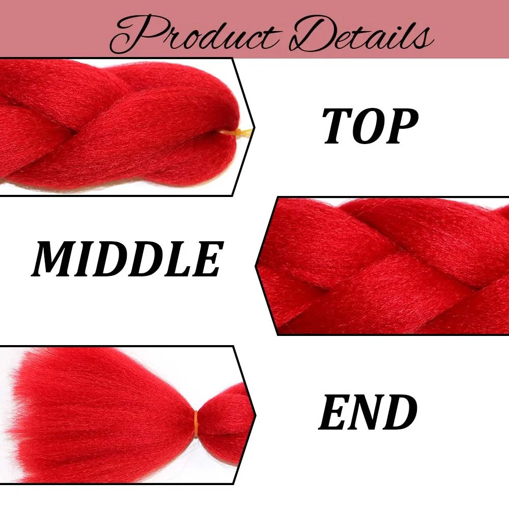 5 Packs Colored Jumbo Braiding Hair Extensions – 24 Inch Synthetic Pre-Stretched Yaki EZ Braid