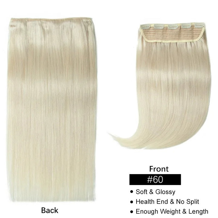 Blonde Clip-In Hair Extensions – 100% Remy Human Hair, 22 Inch, 100g, Add Volume & Length, Natural Machine-Made Weft