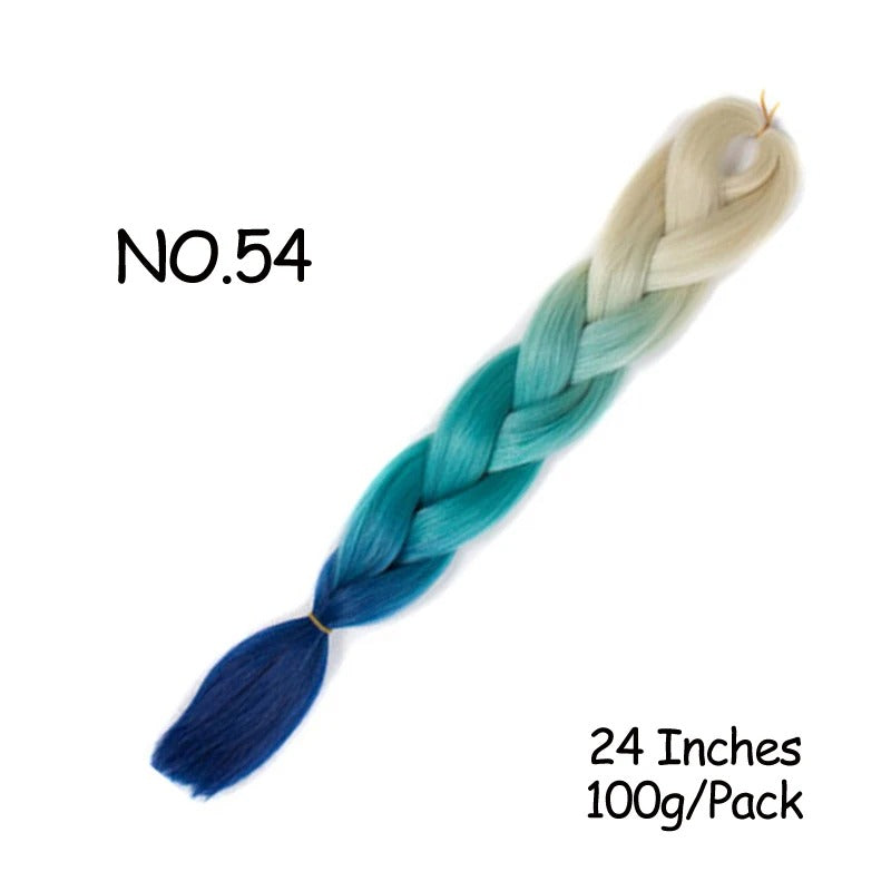 24 Inch Synthetic Braiding Hair Extensions – 10PCS Jumbo Braids in Black & Brown Colors