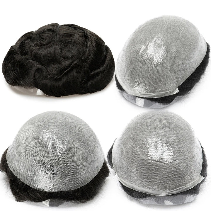 Thin Skin 0.03mm Natural Hair Men’s Toupee – Human Hair Replacement System