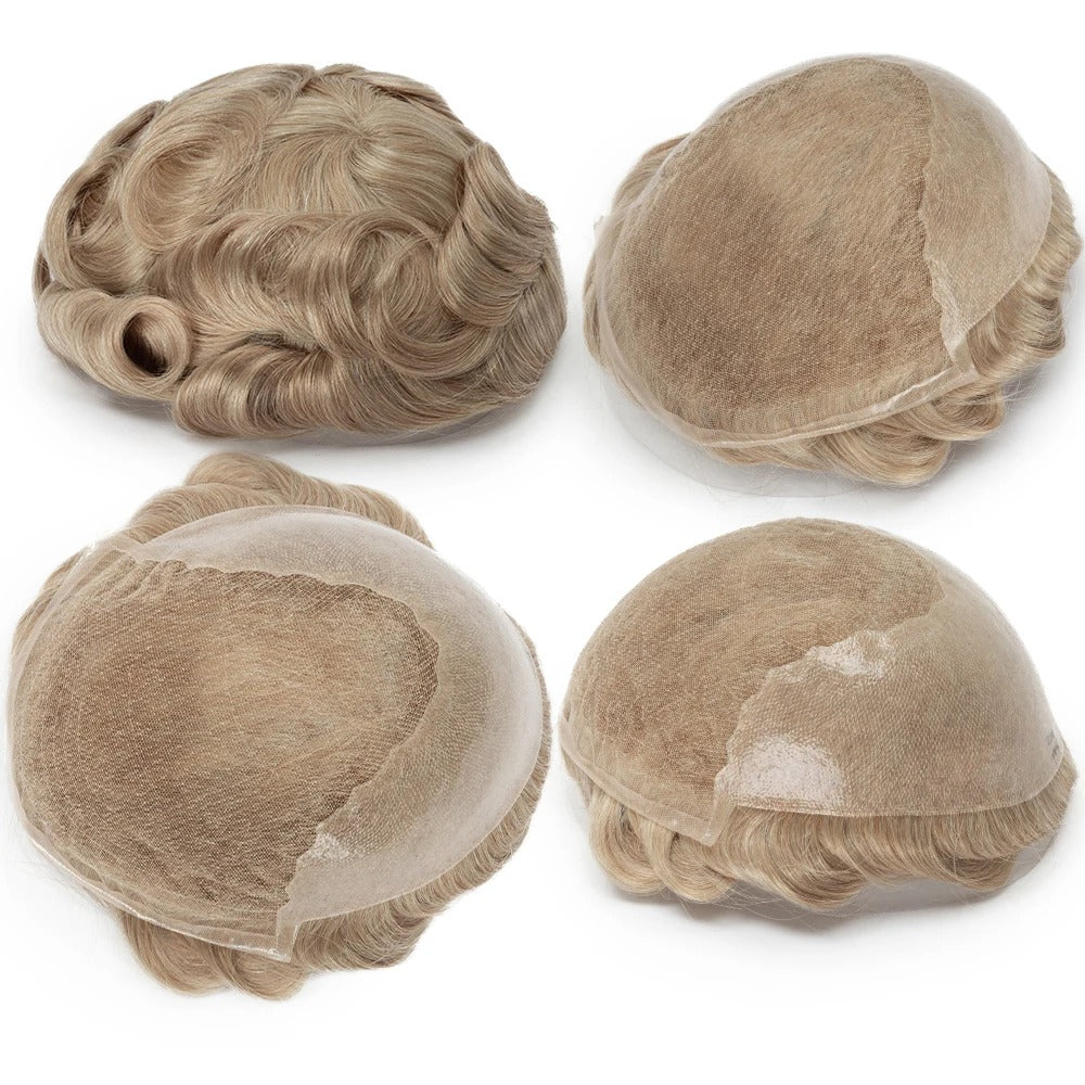 Q6 Swiss Lace Men Toupee Real Hair Men Wig 100% Human Hair Durable Men Hair Replacement System Male Wig Natural Hair Prosthesis