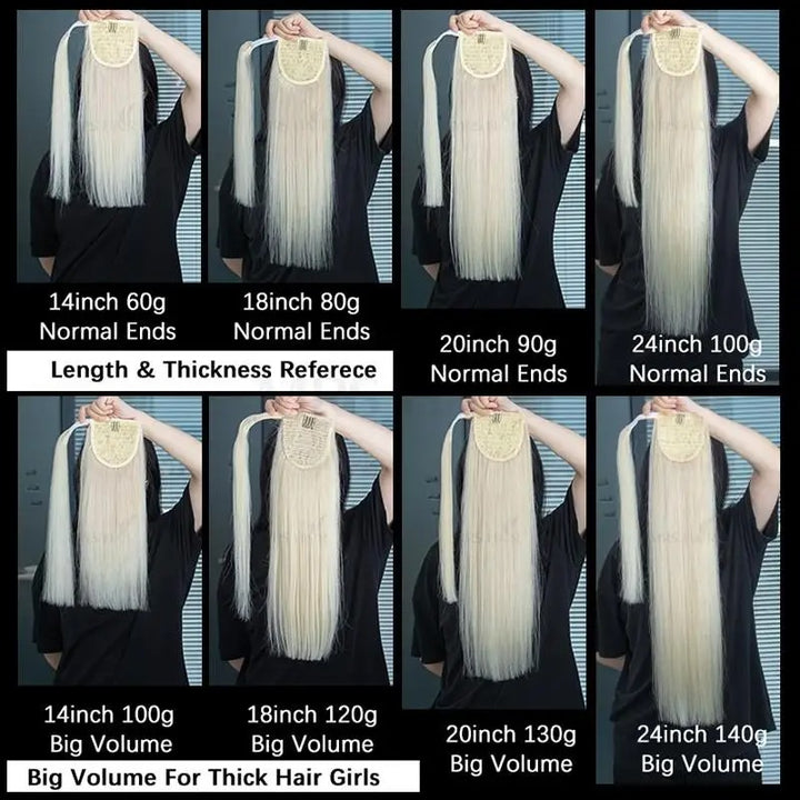Platinum Blonde Wrap-Around Ponytail – 24” | 140g