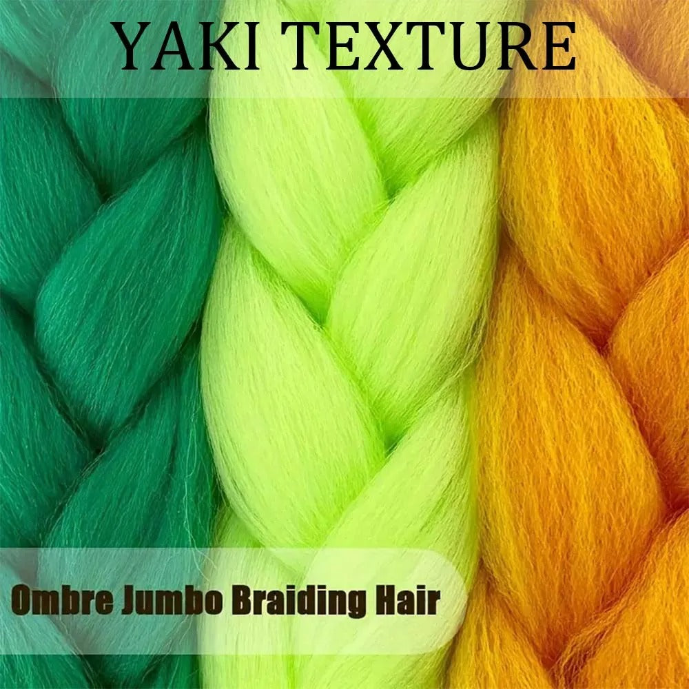 5 Packs Colored Jumbo Braiding Hair Extensions – 24 Inch Synthetic Pre-Stretched Yaki EZ Braid