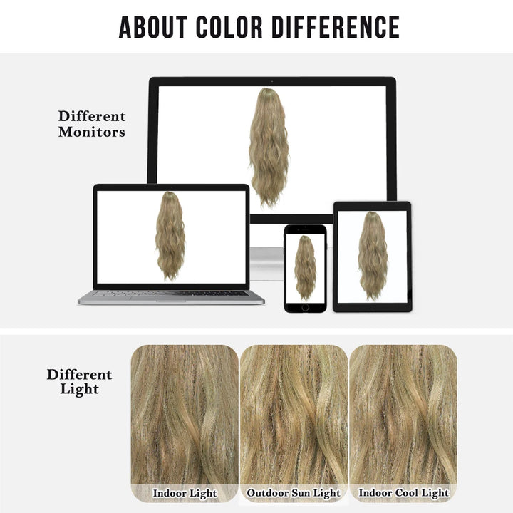 20 Inch Clip in Wig for Women Golden Orange Adjustable Size Black Curly Ponytail with Synthetic Hair Black Clip in Wig