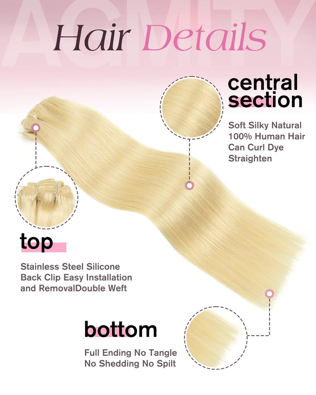 Clip-In Hair Extensions – 100% Real Remy Human Hair | Double Weft 7PCS Full Head Set for Natural Volume & Length