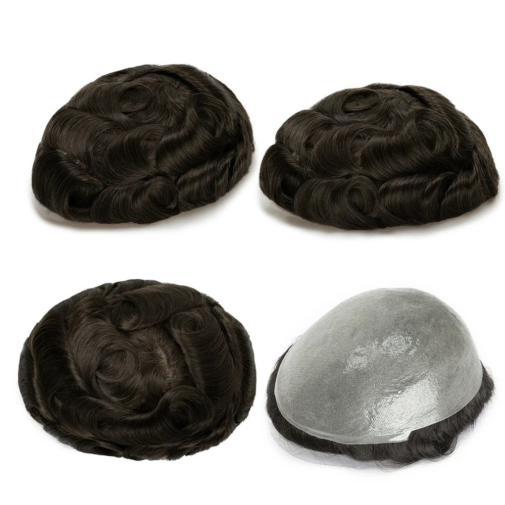 Thin Skin 0.04mm Men Toupee Comb Back Natural Human Hair Men Wig Indian Remy Hair Wig Toupee Hair Replacement Hair System