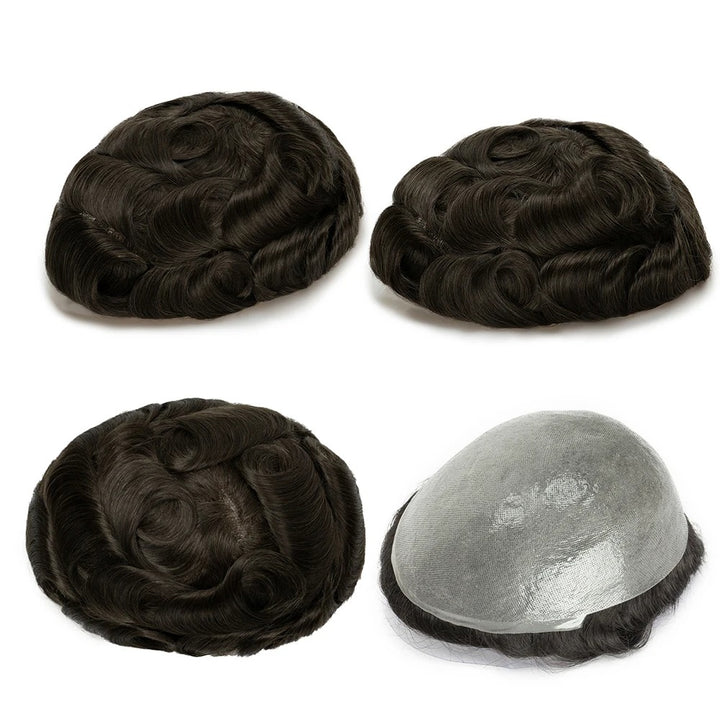 Thin Skin 0.04mm Men Toupee Comb Back Natural Human Hair Men Wig Indian Remy Hair Wig Toupee Hair Replacement Hair System