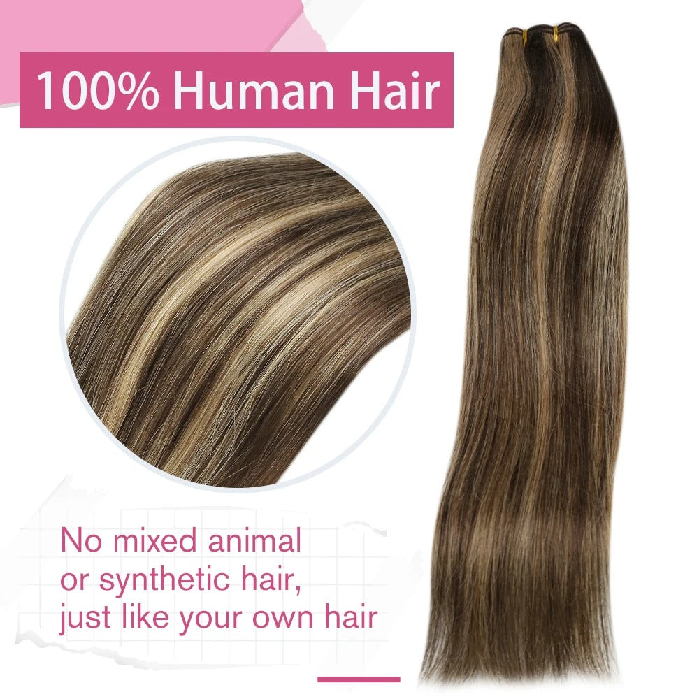 Brazilian Remy Human Hair Wefts – Natural Straight Machine Weaving Bundles (100g Each)