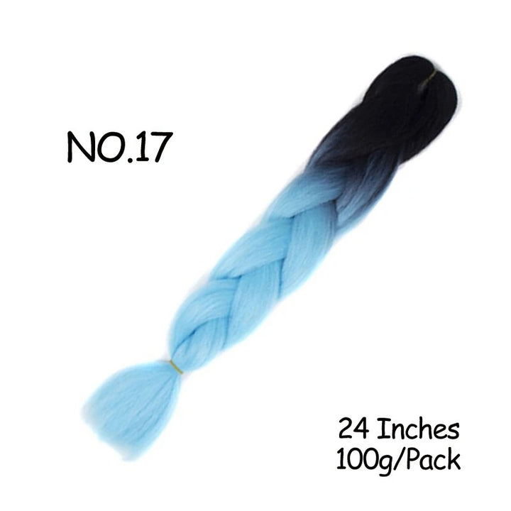 24 Inch Synthetic Braiding Hair Extensions – 10PCS Jumbo Braids in Black & Brown Colors