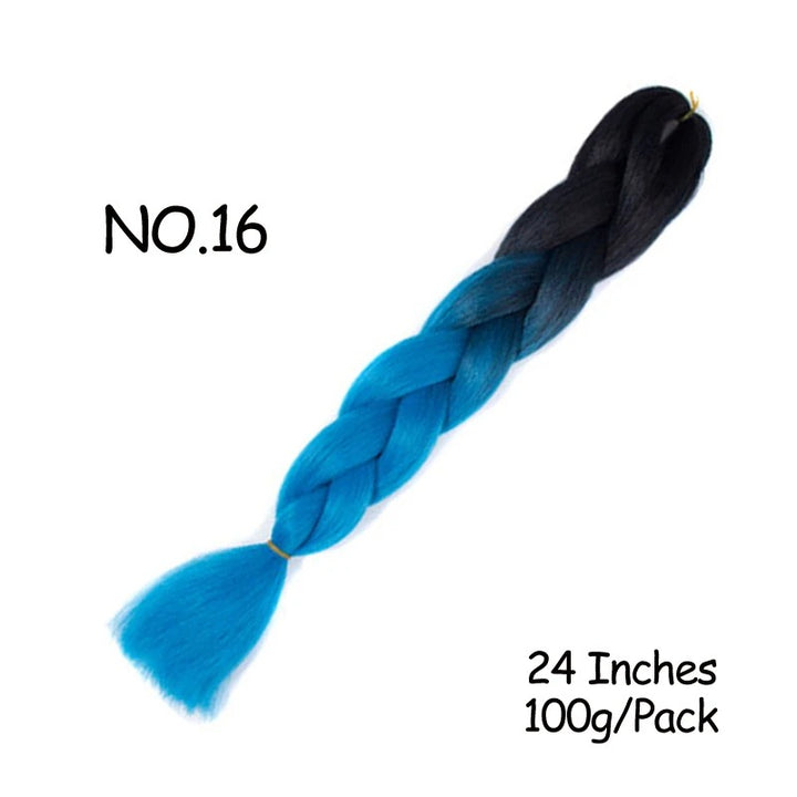 24 Inch Synthetic Braiding Hair Extensions – 10PCS Jumbo Braids in Black & Brown Colors
