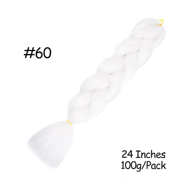 24 Inch Synthetic Braiding Hair Extensions – 10PCS Jumbo Braids in Black & Brown Colors