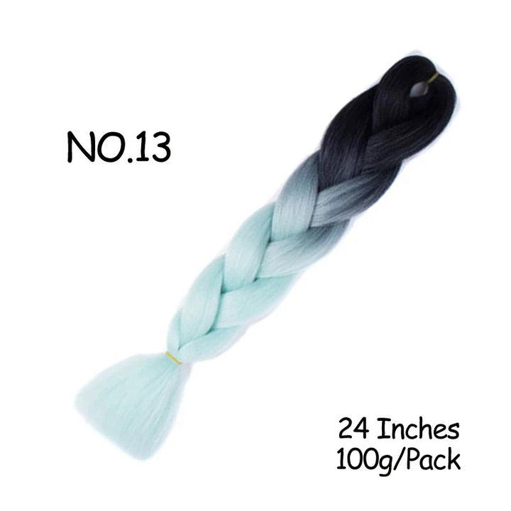 24 Inch Synthetic Braiding Hair Extensions – 10PCS Jumbo Braids in Black & Brown Colors
