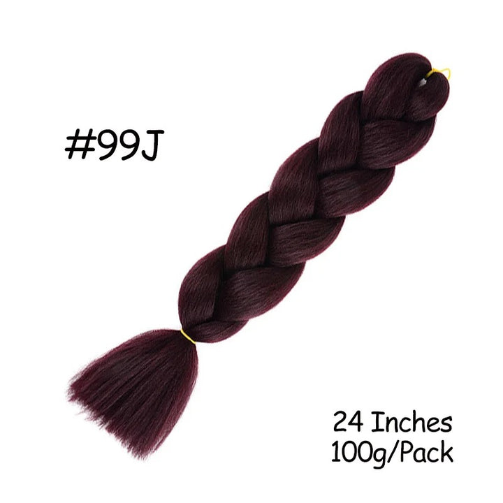 24 Inch Synthetic Braiding Hair Extensions – 10PCS Jumbo Braids in Black & Brown Colors