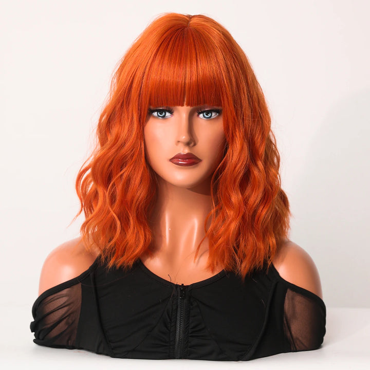 Black and white Cruella Deville wig for women's costume. Short curly wavy synthetic wig for parties and cosplay.