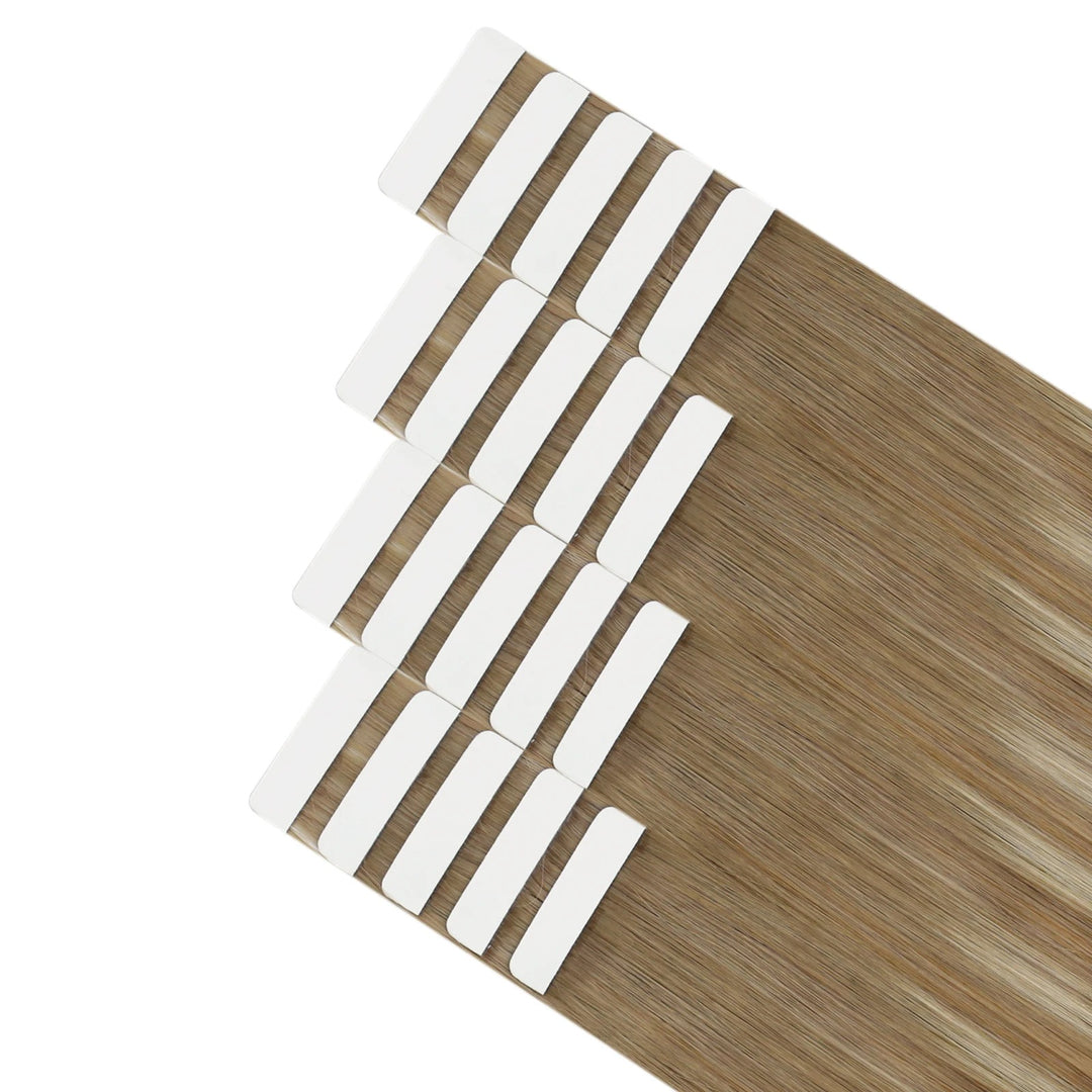 Seamless Blonde Tape-In Hair Extensions – Natural Straight Remy Human Hair