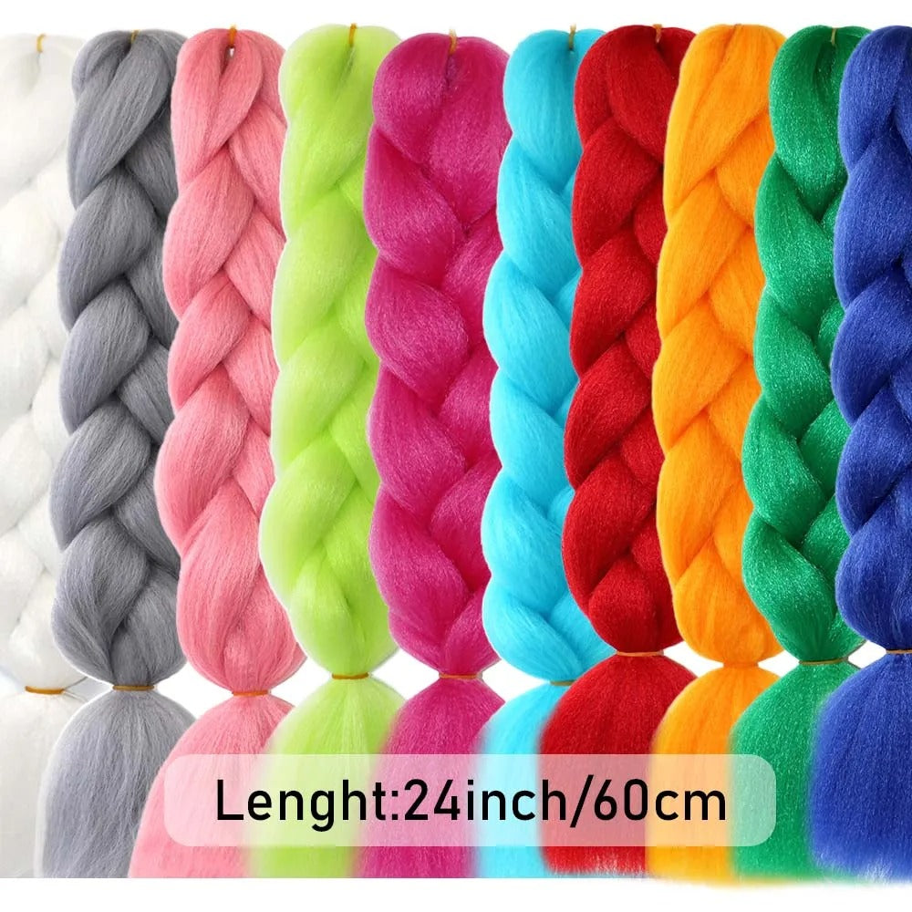 5 Packs Colored Jumbo Braiding Hair Extensions – 24 Inch Synthetic Pre-Stretched Yaki EZ Braid