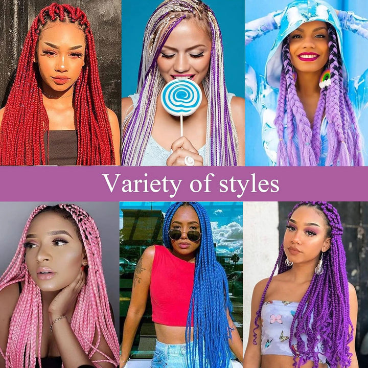 4PCS Jumbo Braiding Hair Extensions – 24 Inch High-Temperature Synthetic Fiber for Crochet & Twist Braids