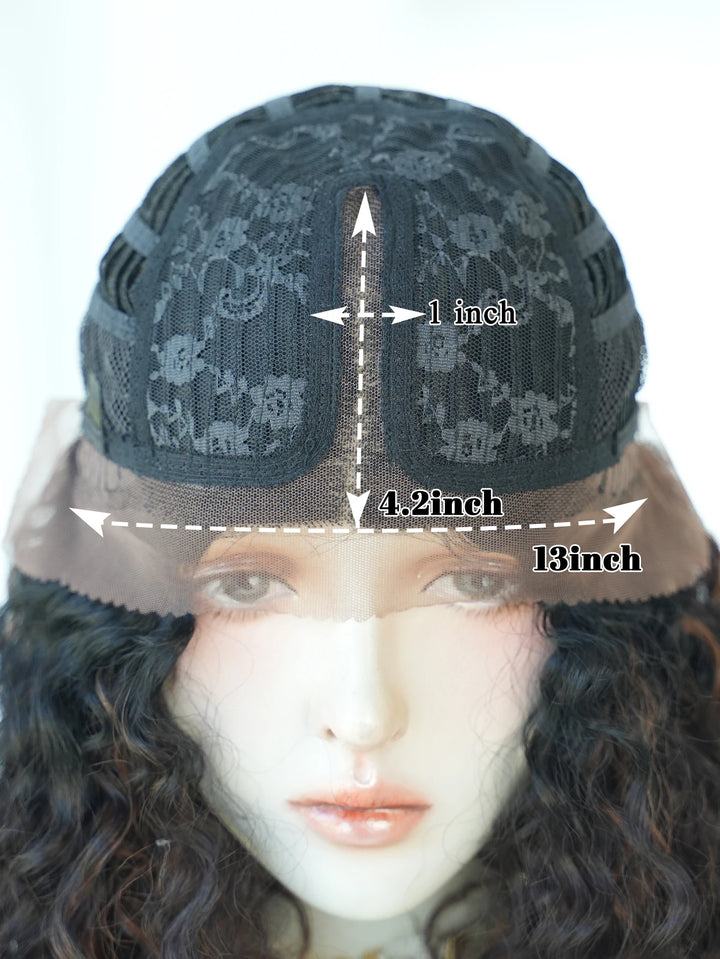 Black Blonde Lace Front Wigs Afro Curly Hair for Black Women Middle Part Water Wavy Wig Kanikaron Synthetic Hair Wig