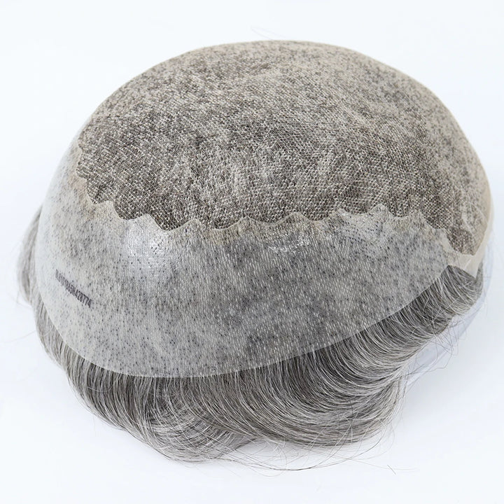 Men’s Human Hair Toupee – Thin Skin PU Base Remy Hair Replacement System