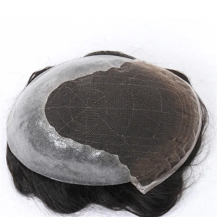 Q6 Swiss Lace Men Toupee Real Hair Men Wig 100% Human Hair Durable Men Hair Replacement System Male Wig Natural Hair Prosthesis