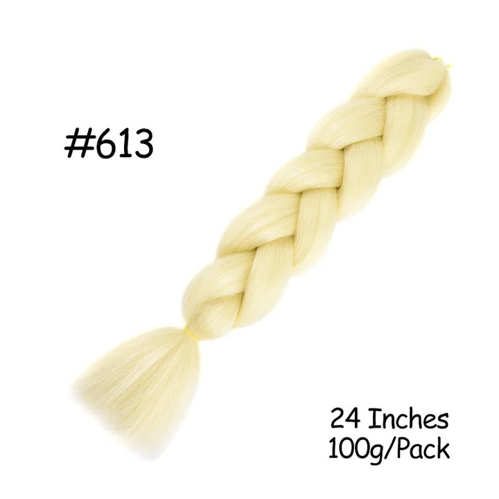 24 Inch Synthetic Braiding Hair Extensions – 10PCS Jumbo Braids in Black & Brown Colors