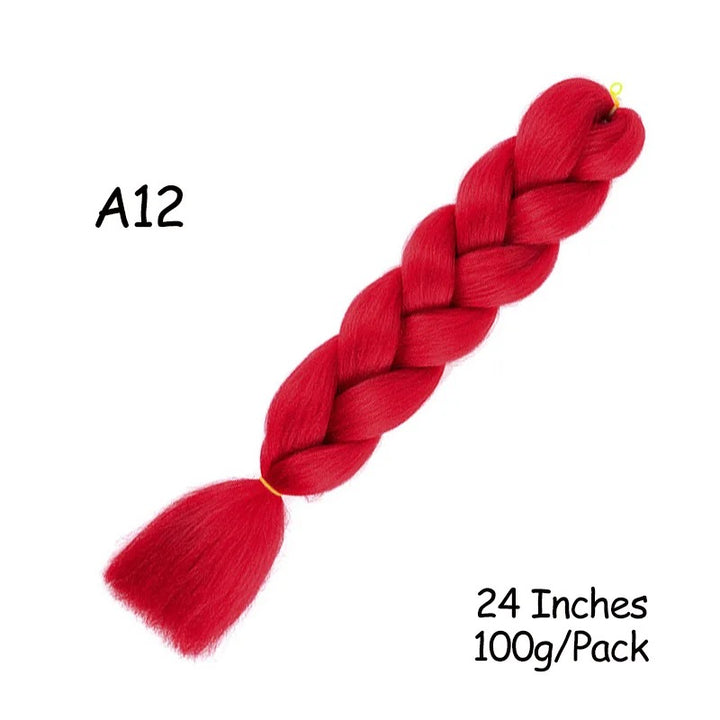 24 Inch Synthetic Braiding Hair Extensions – 10PCS Jumbo Braids in Black & Brown Colors