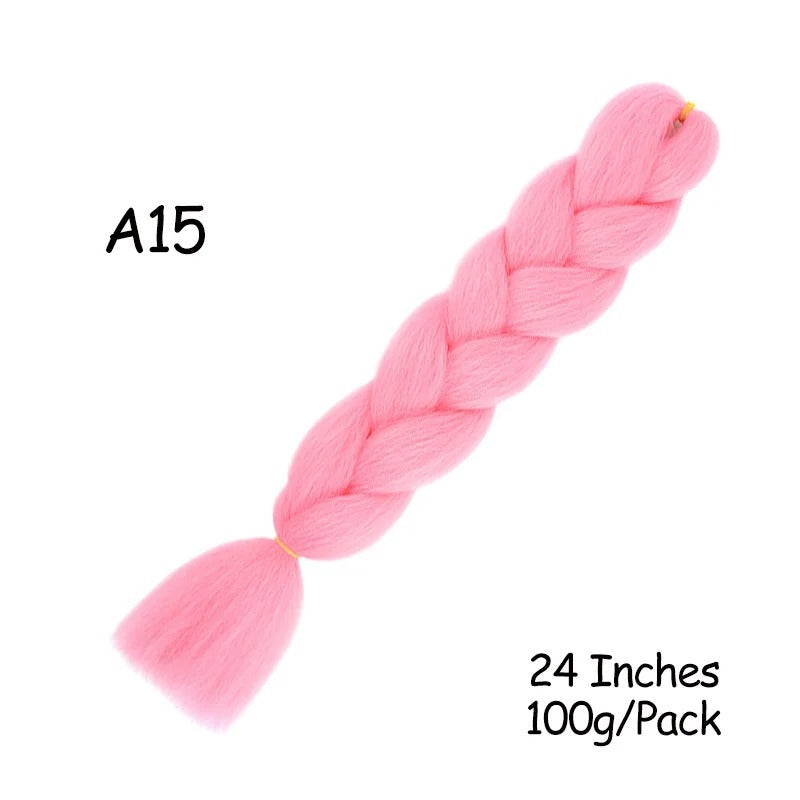 24 Inch Synthetic Braiding Hair Extensions – 10PCS Jumbo Braids in Black & Brown Colors