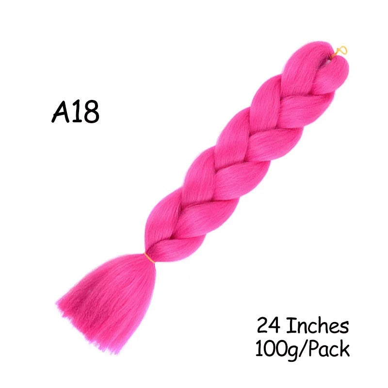 24 Inch Synthetic Braiding Hair Extensions – 10PCS Jumbo Braids in Black & Brown Colors
