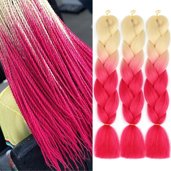 3 Packs 24 Inch Ombre Jumbo Braiding Hair Extensions – High-Temperature Synthetic Fiber