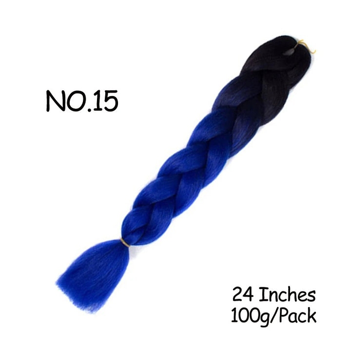 24 Inch Synthetic Braiding Hair Extensions – 10PCS Jumbo Braids in Black & Brown Colors