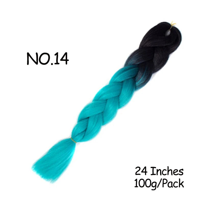 24 Inch Synthetic Braiding Hair Extensions – 10PCS Jumbo Braids in Black & Brown Colors