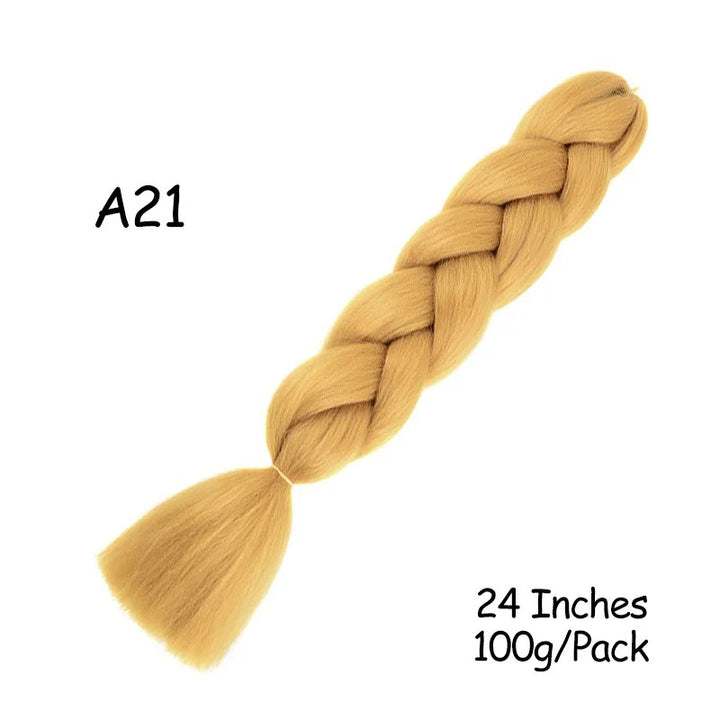 24 Inch Synthetic Braiding Hair Extensions – 10PCS Jumbo Braids in Black & Brown Colors