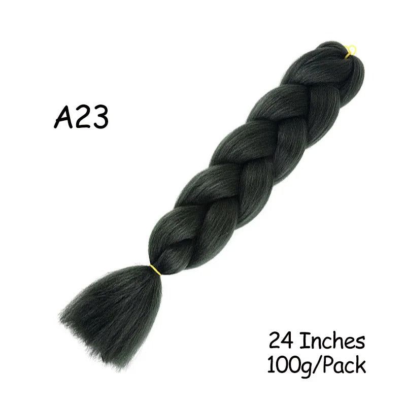 24 Inch Synthetic Braiding Hair Extensions – 10PCS Jumbo Braids in Black & Brown Colors