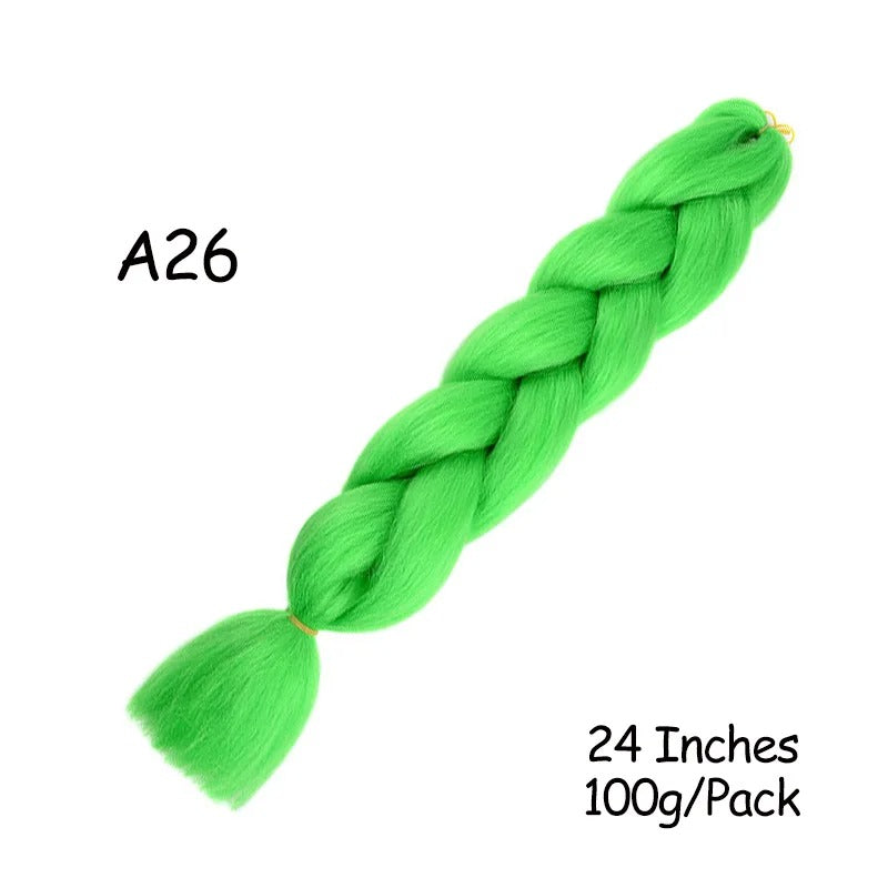 24 Inch Synthetic Braiding Hair Extensions – 10PCS Jumbo Braids in Black & Brown Colors