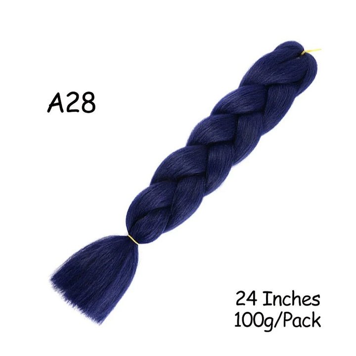 24 Inch Synthetic Braiding Hair Extensions – 10PCS Jumbo Braids in Black & Brown Colors