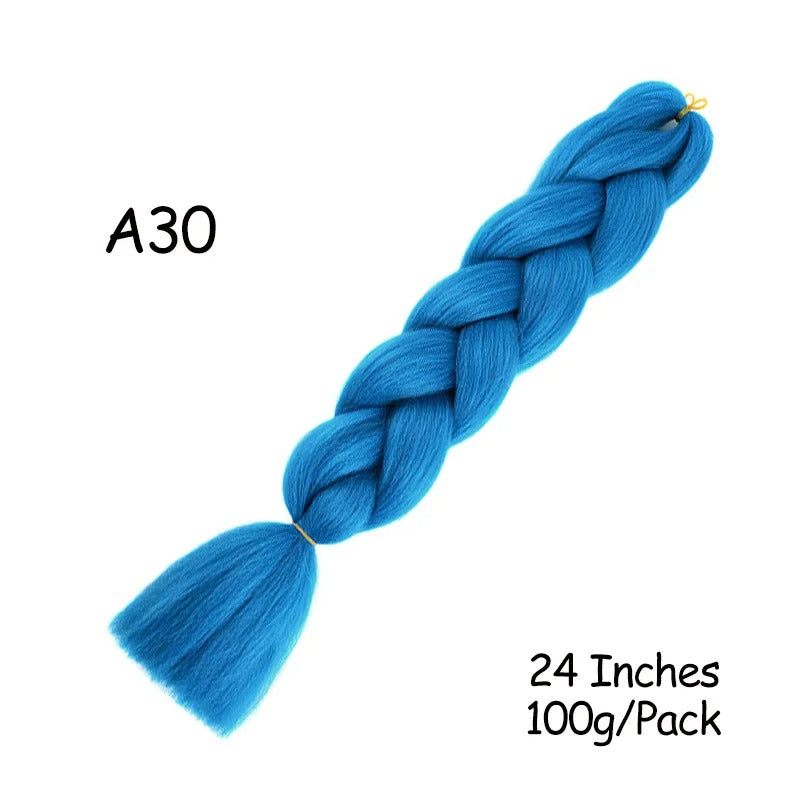 24 Inch Synthetic Braiding Hair Extensions – 10PCS Jumbo Braids in Black & Brown Colors