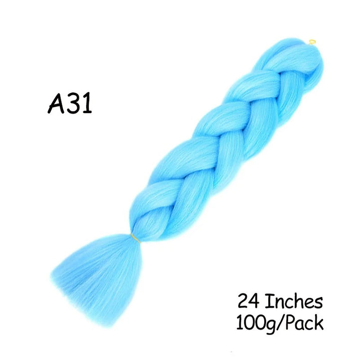 24 Inch Synthetic Braiding Hair Extensions – 10PCS Jumbo Braids in Black & Brown Colors