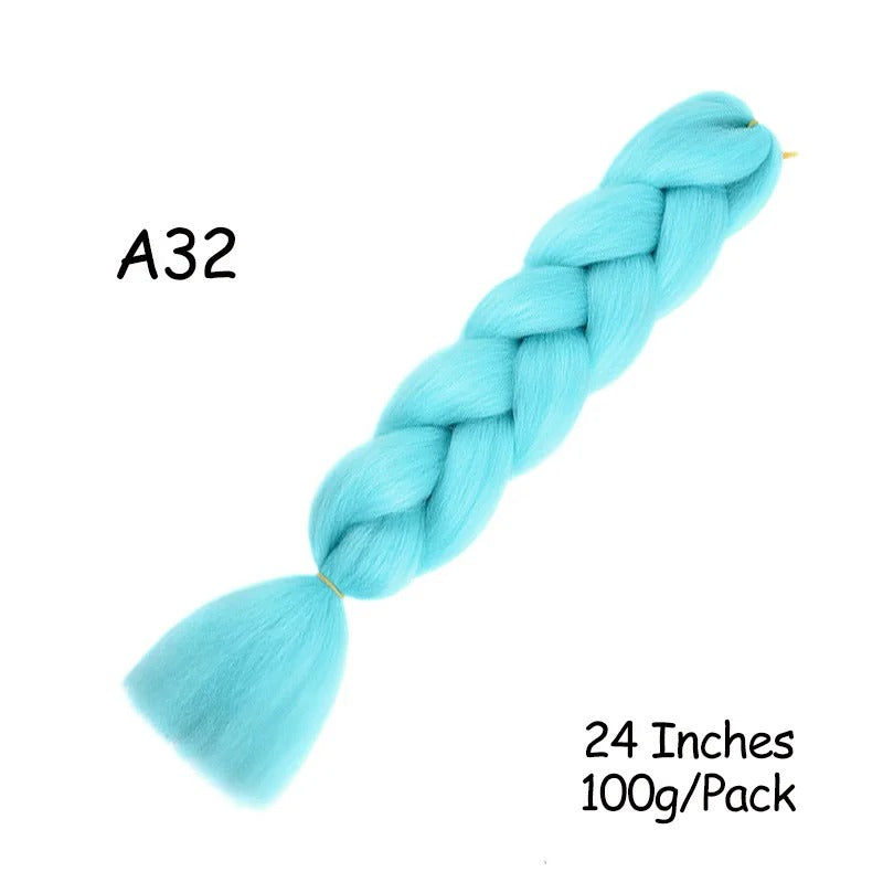 24 Inch Synthetic Braiding Hair Extensions – 10PCS Jumbo Braids in Black & Brown Colors