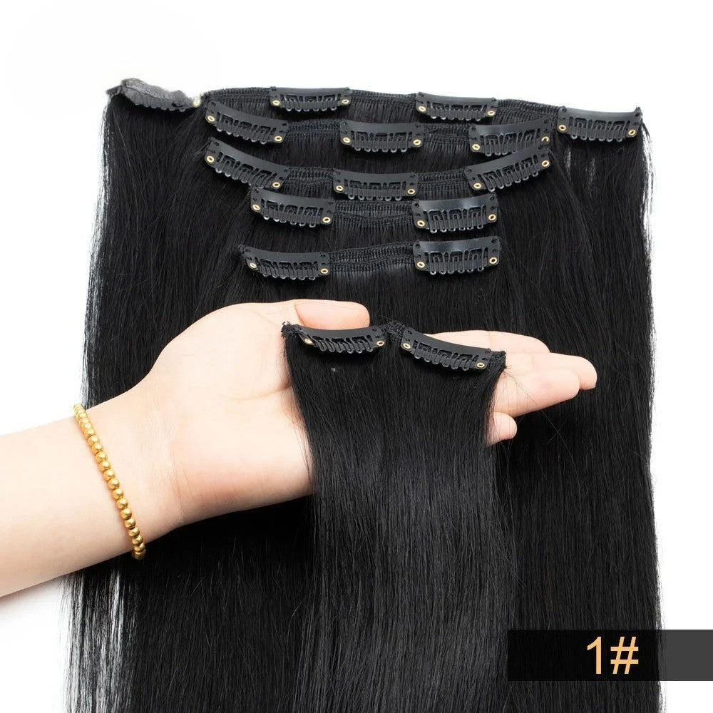 Brazilian Remy Clip-In Hair Extensions – Natural Human Hair, 12–24 Inch, 50g–120g