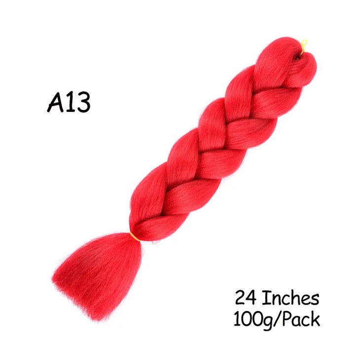 24 Inch Synthetic Braiding Hair Extensions – 10PCS Jumbo Braids in Black & Brown Colors
