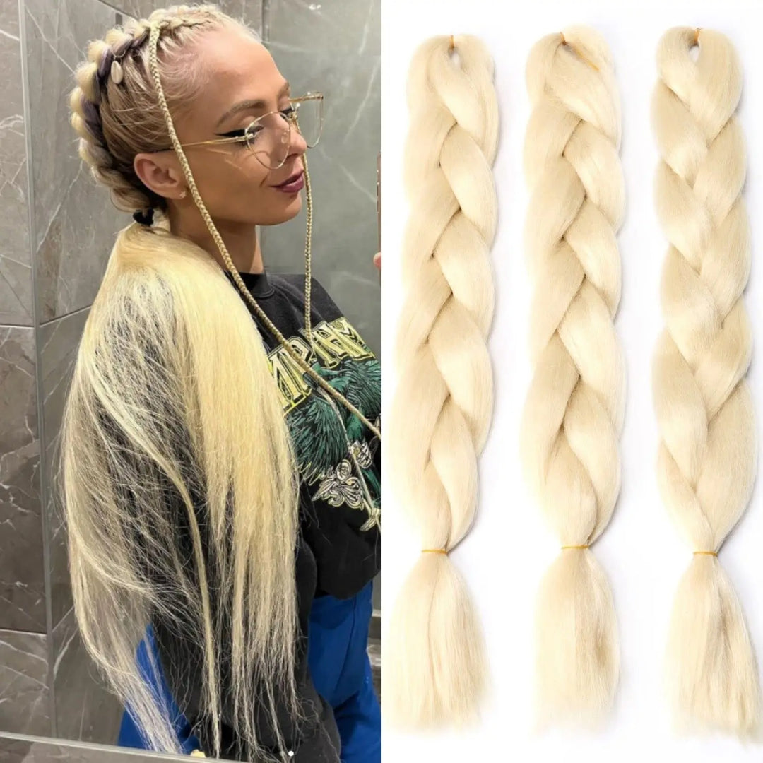 African Ombre Braiding Hair Extensions – Pre-Stretched Synthetic Crochet Hair (3 Packs)