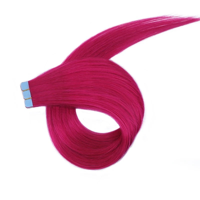 Mini Tape-In Hair Extensions – Green Color | 100% Human Hair Skin Weft | Machine-Remy | 10pcs/Pack | 12–20 Inch