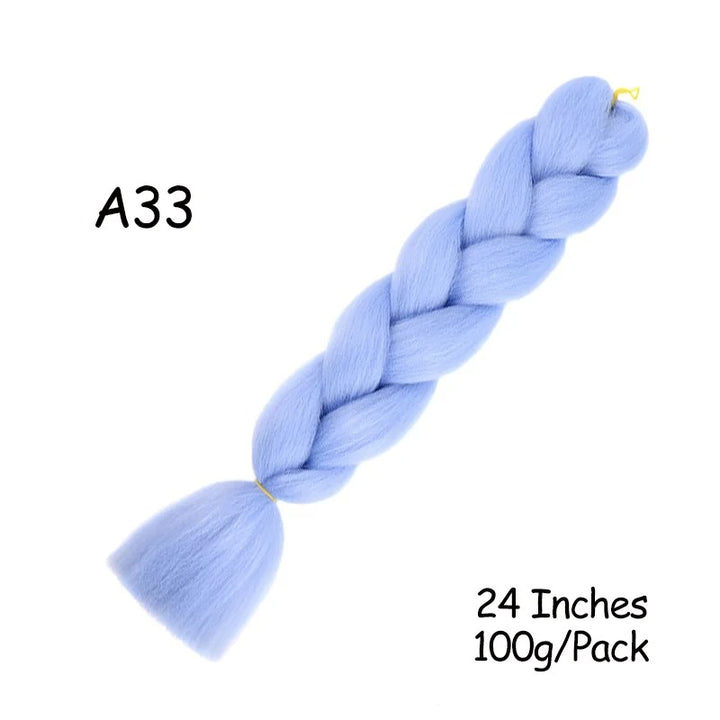 24 Inch Synthetic Braiding Hair Extensions – 10PCS Jumbo Braids in Black & Brown Colors