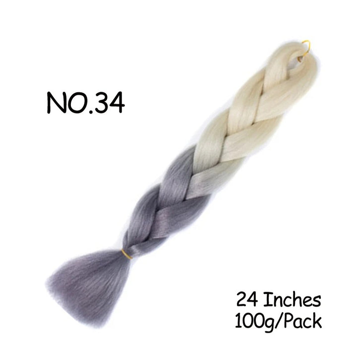 24 Inch Synthetic Braiding Hair Extensions – 10PCS Jumbo Braids in Black & Brown Colors