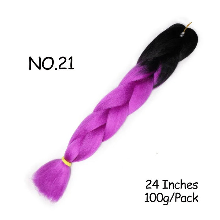 24 Inch Synthetic Braiding Hair Extensions – 10PCS Jumbo Braids in Black & Brown Colors