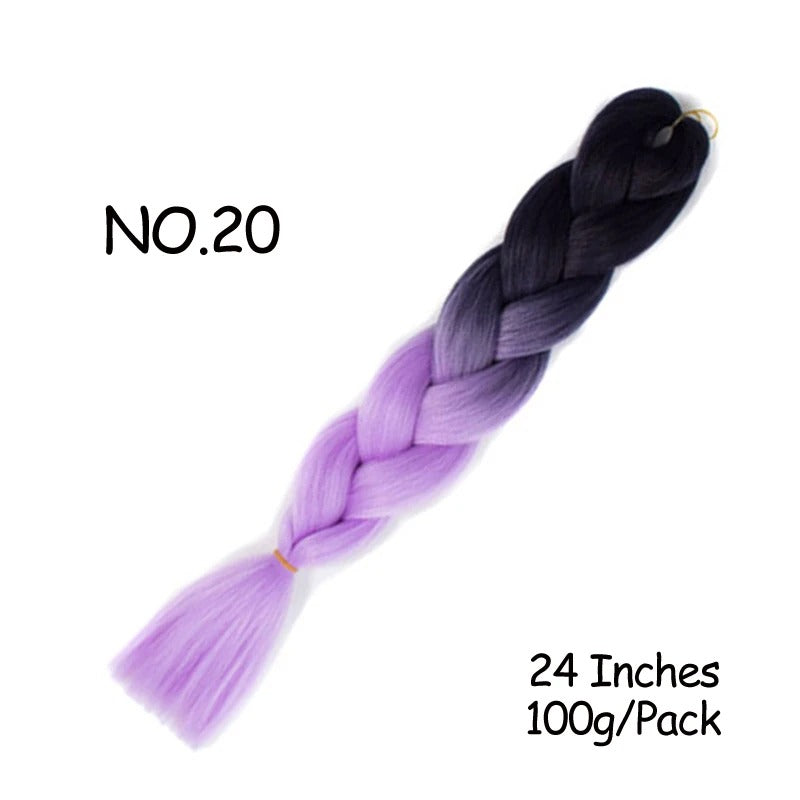 24 Inch Synthetic Braiding Hair Extensions – 10PCS Jumbo Braids in Black & Brown Colors